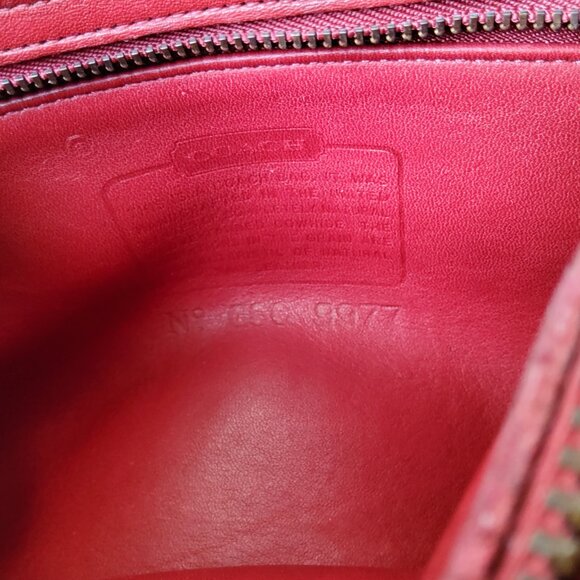 Vintage Coach Manor Crossbody handbag in Burgundy/Red 9977 + Hangtag - Picture 11 of 14